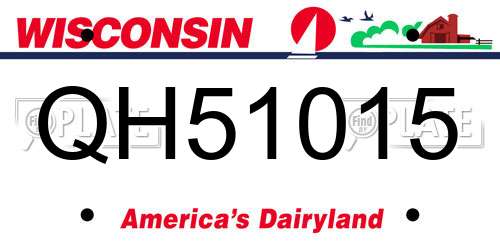 QH51015 Wisconsin License Plate