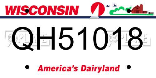 QH51018 Wisconsin License Plate