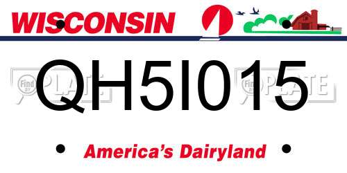 QH5I015 Wisconsin License Plate