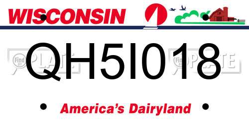 QH5I018 Wisconsin License Plate