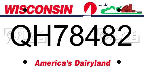 QH78482 Wisconsin License Plate