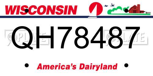 QH78487 Wisconsin License Plate