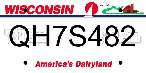 QH7S482 Wisconsin License Plate