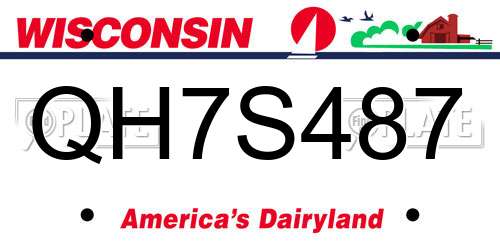 QH7S487 Wisconsin License Plate