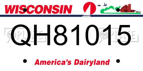 QH81015 Wisconsin License Plate