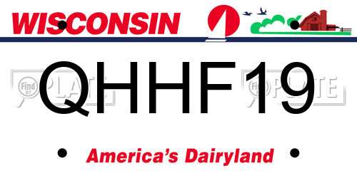 QHHF19 Wisconsin License Plate