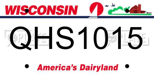 QHS1015 Wisconsin License Plate