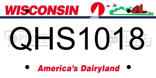 QHS1018 Wisconsin License Plate