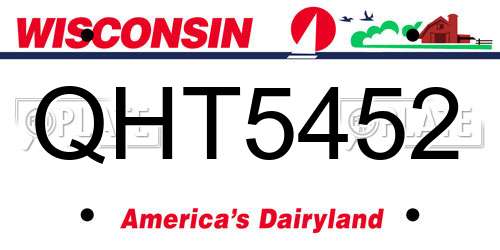 QHT5452 Wisconsin License Plate