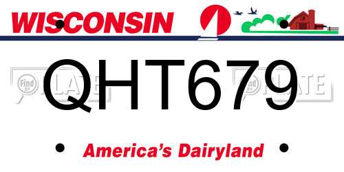 QHT679 Wisconsin License Plate