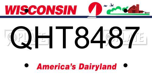 QHT8487 Wisconsin License Plate