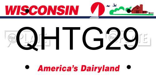 QHTG29 Wisconsin License Plate