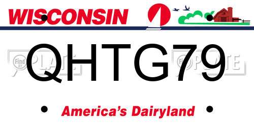 QHTG79 Wisconsin License Plate