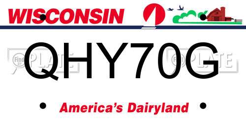 QHY70G Wisconsin License Plate
