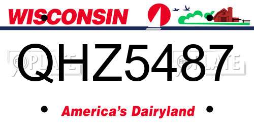 QHZ5487 Wisconsin License Plate