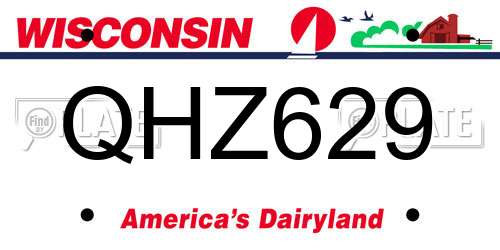 QHZ629 Wisconsin License Plate