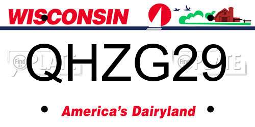 QHZG29 Wisconsin License Plate