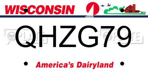 QHZG79 Wisconsin License Plate