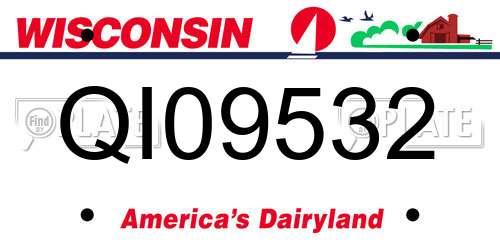 QI09532 Wisconsin License Plate