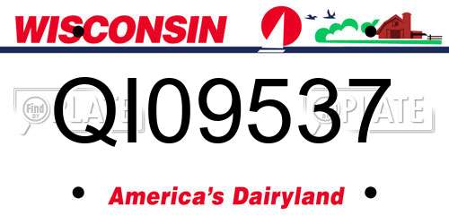 QI09537 Wisconsin License Plate