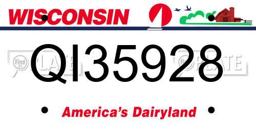 QI35928 Wisconsin License Plate