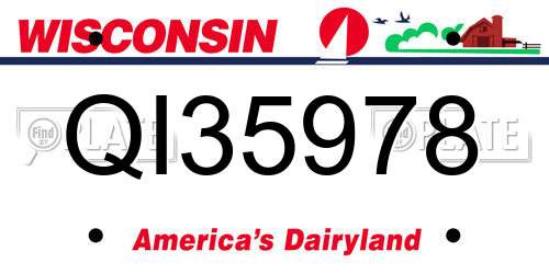 QI35978 Wisconsin License Plate