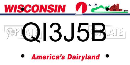 QI3J5B Wisconsin License Plate