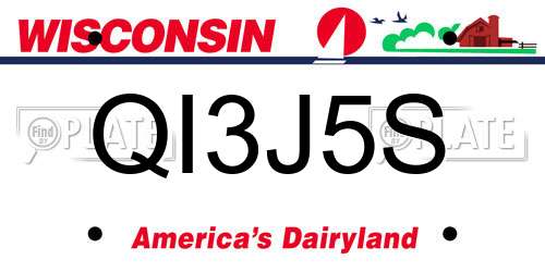 QI3J5S Wisconsin License Plate