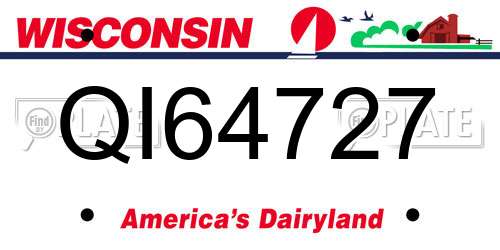 QI64727 Wisconsin License Plate