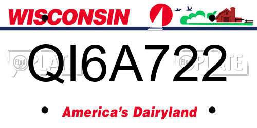 QI6A722 Wisconsin License Plate