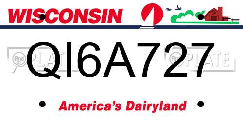 QI6A727 Wisconsin License Plate