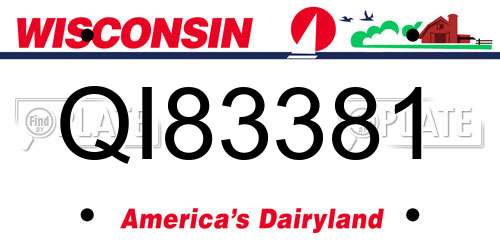 QI83381 Wisconsin License Plate