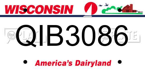 QIB3086 Wisconsin License Plate