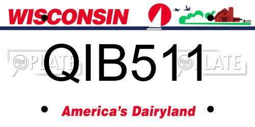 QIB511 Wisconsin License Plate