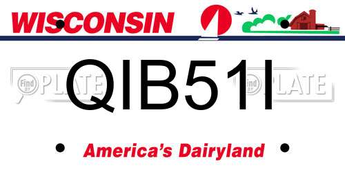 QIB51I Wisconsin License Plate