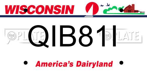 QIB81I Wisconsin License Plate