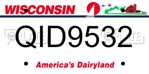 QID9532 Wisconsin License Plate