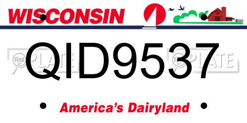 QID9537 Wisconsin License Plate