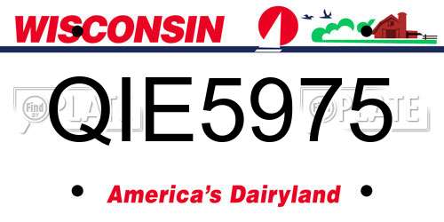 QIE5975 Wisconsin License Plate
