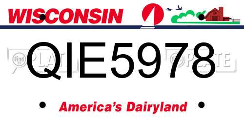 QIE5978 Wisconsin License Plate