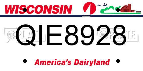 QIE8928 Wisconsin License Plate
