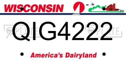 QIG4222 Wisconsin License Plate