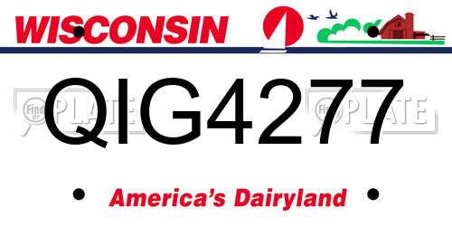 QIG4277 Wisconsin License Plate