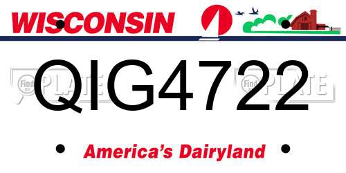 QIG4722 Wisconsin License Plate