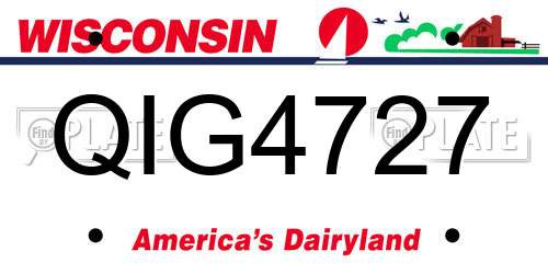 QIG4727 Wisconsin License Plate