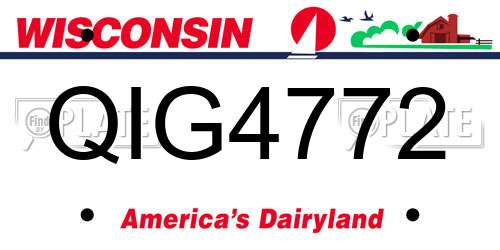 QIG4772 Wisconsin License Plate