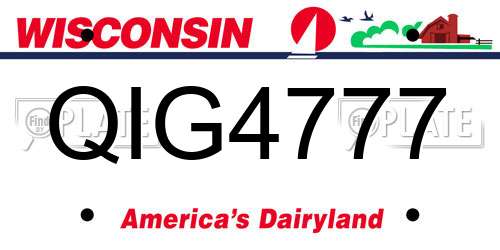 QIG4777 Wisconsin License Plate