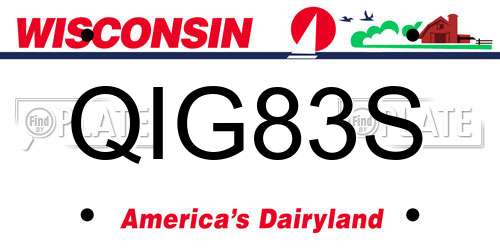 QIG83S Wisconsin License Plate
