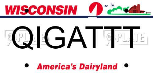 QIGATTT Wisconsin License Plate