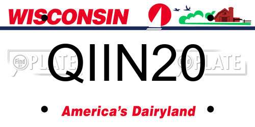 QIIN20 Wisconsin License Plate